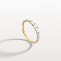Baguette And Round Lab Diamond Half Eternity Band