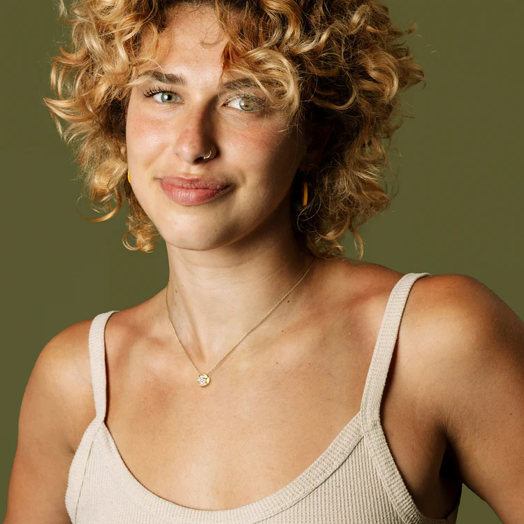 Lab Grown Diamond Blossom Necklace in 14K Solid Gold/Platinum