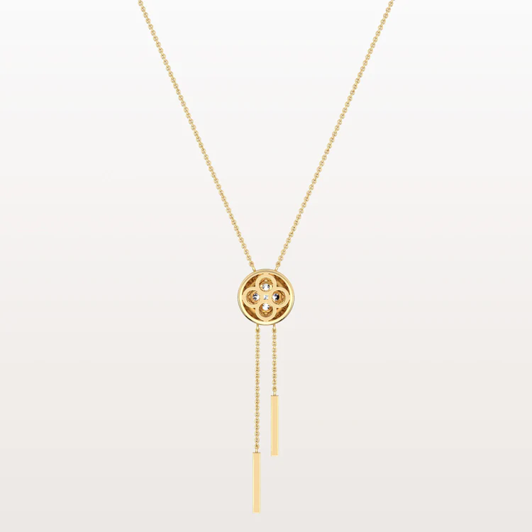 Lab Grown Diamond Ball Pendant Y Necklace In 14K Solid Gold/Platinum