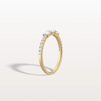 Baguette And Round Lab Diamond Half Eternity Band