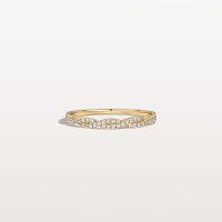 Twisted Pave Wedding Band-Stackable 14K Gold/Platinum Ring