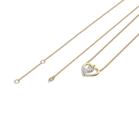 0.18CTW Lab Grown Diamond Heart Necklace In 14K Solid Gold/Platinum