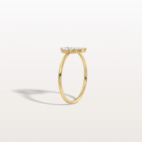 This luminous band features a row of lab diamonds extending three-fourths of the way down the shank in a French pavé se