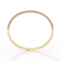 Lab-Grown Sapphire Flexible Bangle Bracelet in 925 Sterling Silver