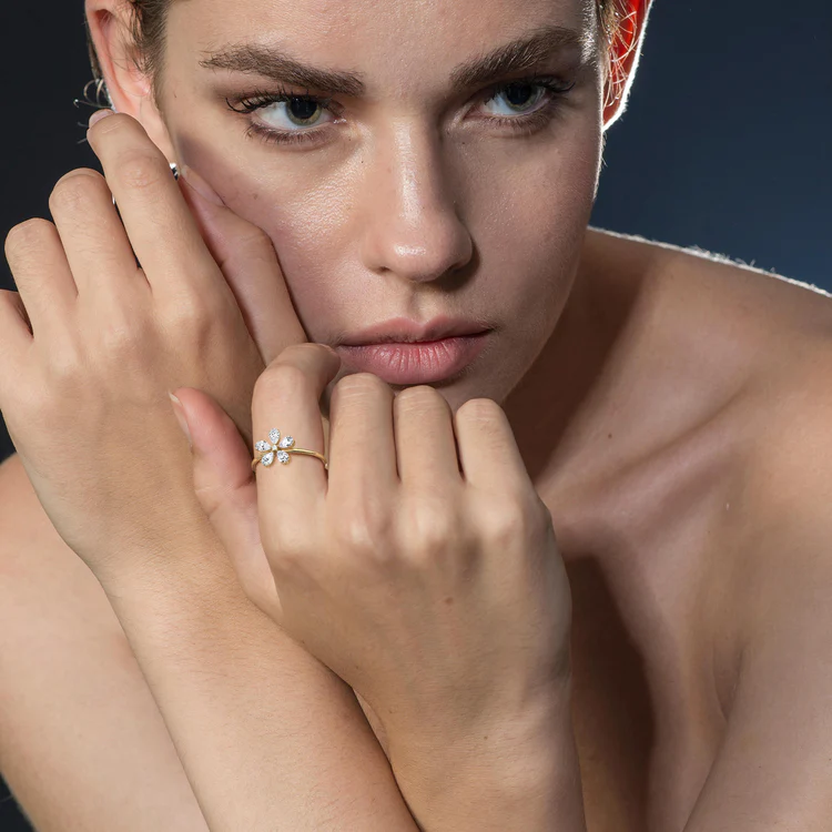 0.51CTW Lab Grown Diamond Floral Ring