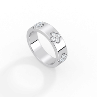 Lab Created Diamond Four-leaf Clover Ring in 925 Sterling Silver