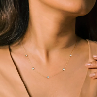 Stunning Lab Grown Diamond Screw Shape Necklace In 14K Solid Gold/Platinum