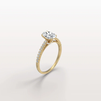 Melina丨Oval Cut Pave Solitaire 1CT Lab Grown Engagement Ring