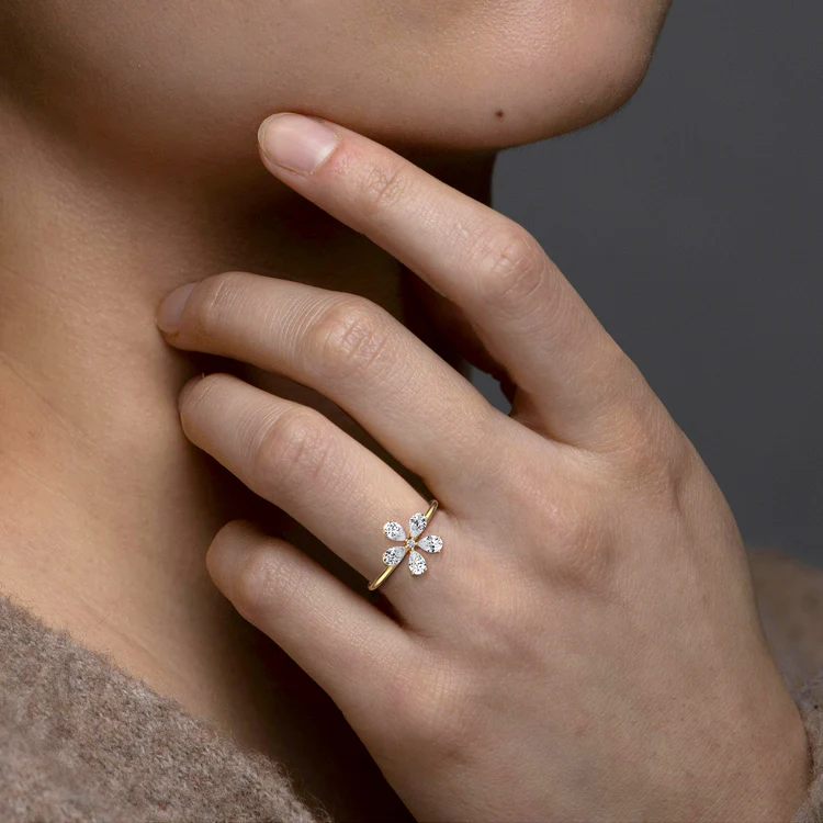 0.51CTW Lab Grown Diamond Floral Ring