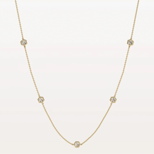 Stunning Lab Grown Diamond Screw Shape Necklace In 14K Solid Gold/Platinum