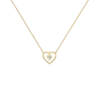 0.18CTW Lab Grown Diamond Heart Necklace In 14K Solid Gold/Platinum
