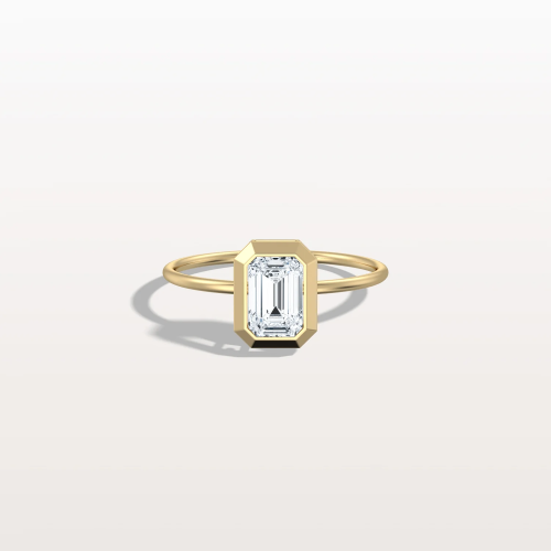 Ivy丨1CT Solitaire Bezel Set Lab Diamond Engagement Ring In 14K Solid Gold/Platinum