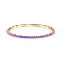 Lab-Grown Sapphire Flexible Bangle Bracelet in 925 Sterling Silver