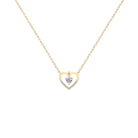 0.18CTW Lab Grown Diamond Heart Necklace In 14K Solid Gold/Platinum