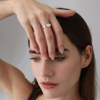 Lab Created Diamond Four-leaf Clover Ring in 925 Sterling Silver