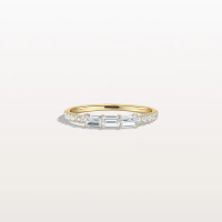 Baguette And Round Lab Diamond Half Eternity Band