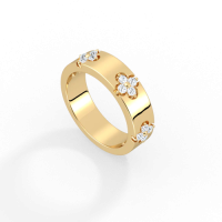 Lab Created Diamond Four-leaf Clover Ring in 14K Solid Gold