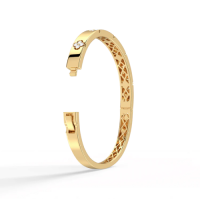 Charm & Dazzle Clover Hinged Lab Made Diamond Bangle Bracelet