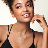 4CTW Emerald and Pear Cut Lab Diamoned Toi et Moi Necklace - Necklaces 4CTW Emerald and Pear Cut Lab Diamoned Toi et Mo