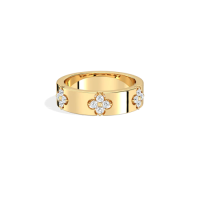 Lab Created Diamond Four-leaf Clover Ring in 14K Solid Gold
