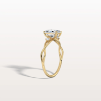 Amira丨1CT Radiant Cut Lab Diamond Twisted Three Stones Engagement Ring