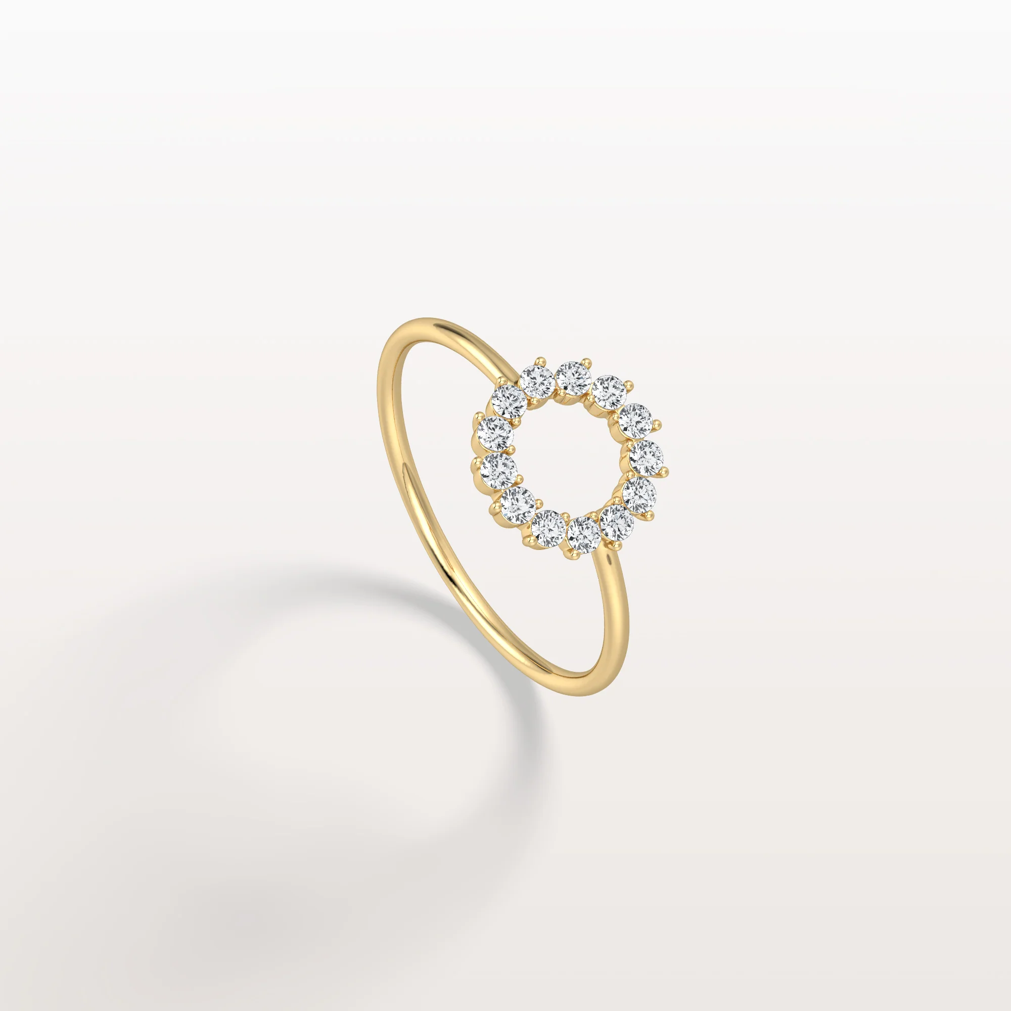 This luminous band features a row of lab diamonds extending three-fourths of the way down the shank in a French pavé se