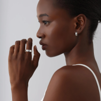 Lab Created Diamond Four-leaf Clover Ring in 925 Sterling Silver